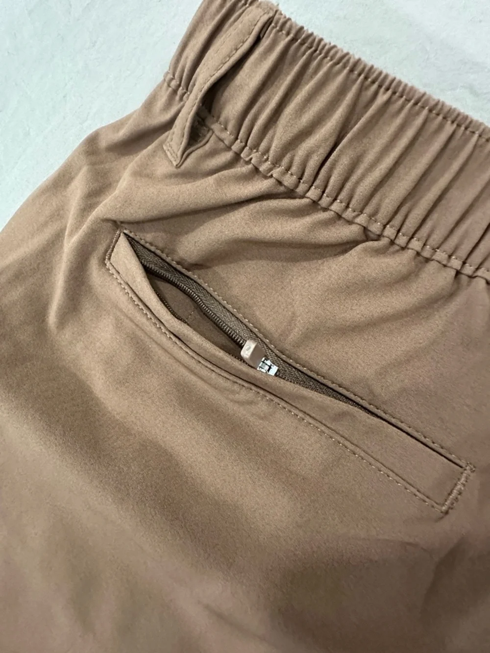 chubbies Everywhere Brown Hybrid Shorts with Navy Drawstring - Picture 6 of 9